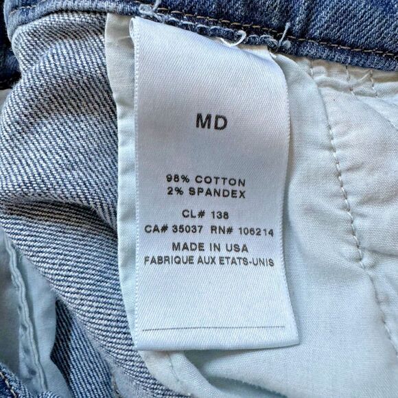 Joes Jeans Shortalls Taylor Hill Medium Blue Denim Bib Overall Shorts Y2K Boho - Picture 14 of 16